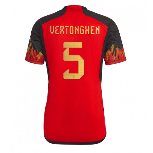 Belgium Jan Vertonghen #5 Replica Home Shirt World Cup 2022 Short Sleeve